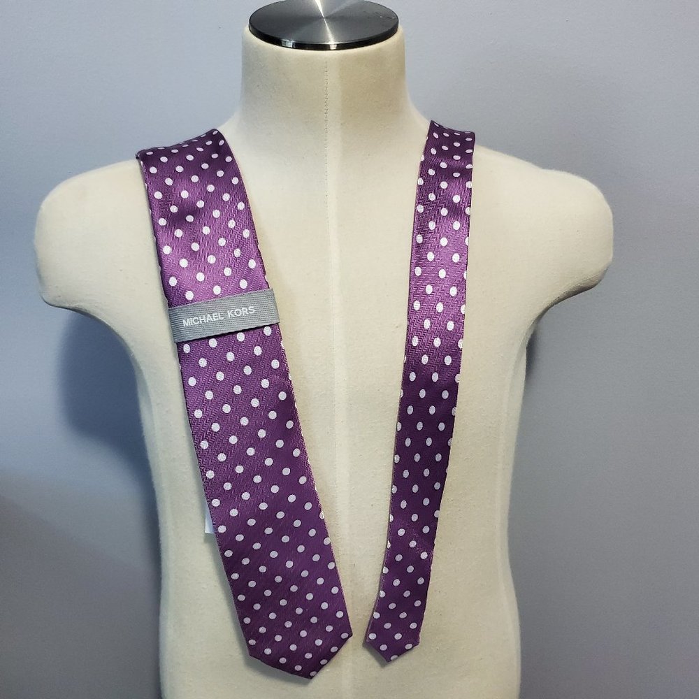 Michael Kors Polka Dot Silk Tie - Picture 2 of 5